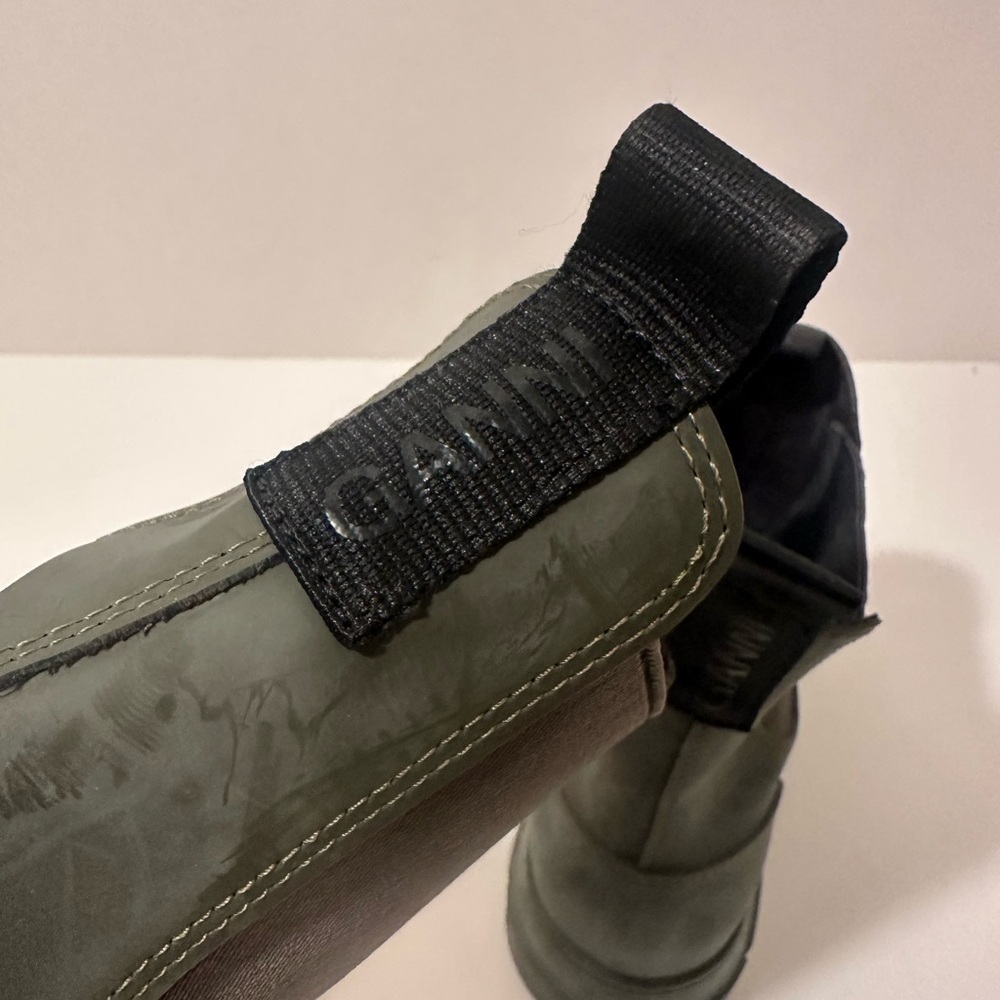 GANNI Green Rubber Rainboots - Size 38 - Picture 5 of 9